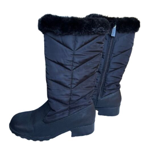 Trotters Womens Black Quilted Benji 3.0 Block Heel Boots Size 7M - Picture 1 of 7